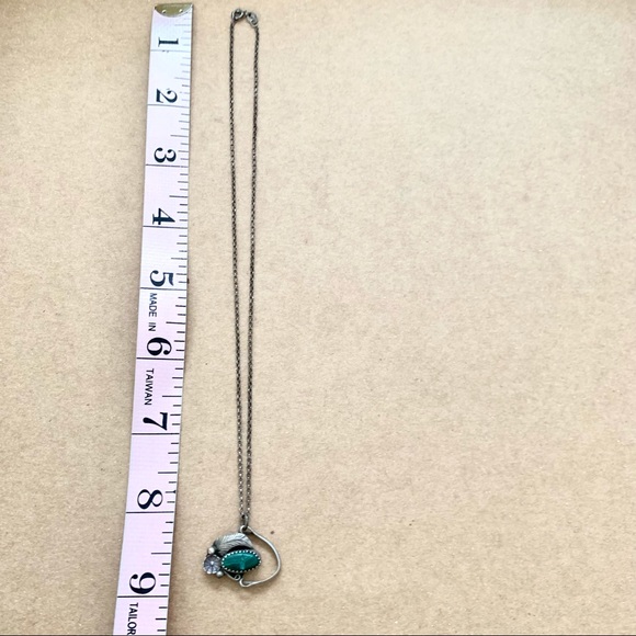 Vintage Sterling Handcrafted Malachite Necklace - Picture 10 of 12